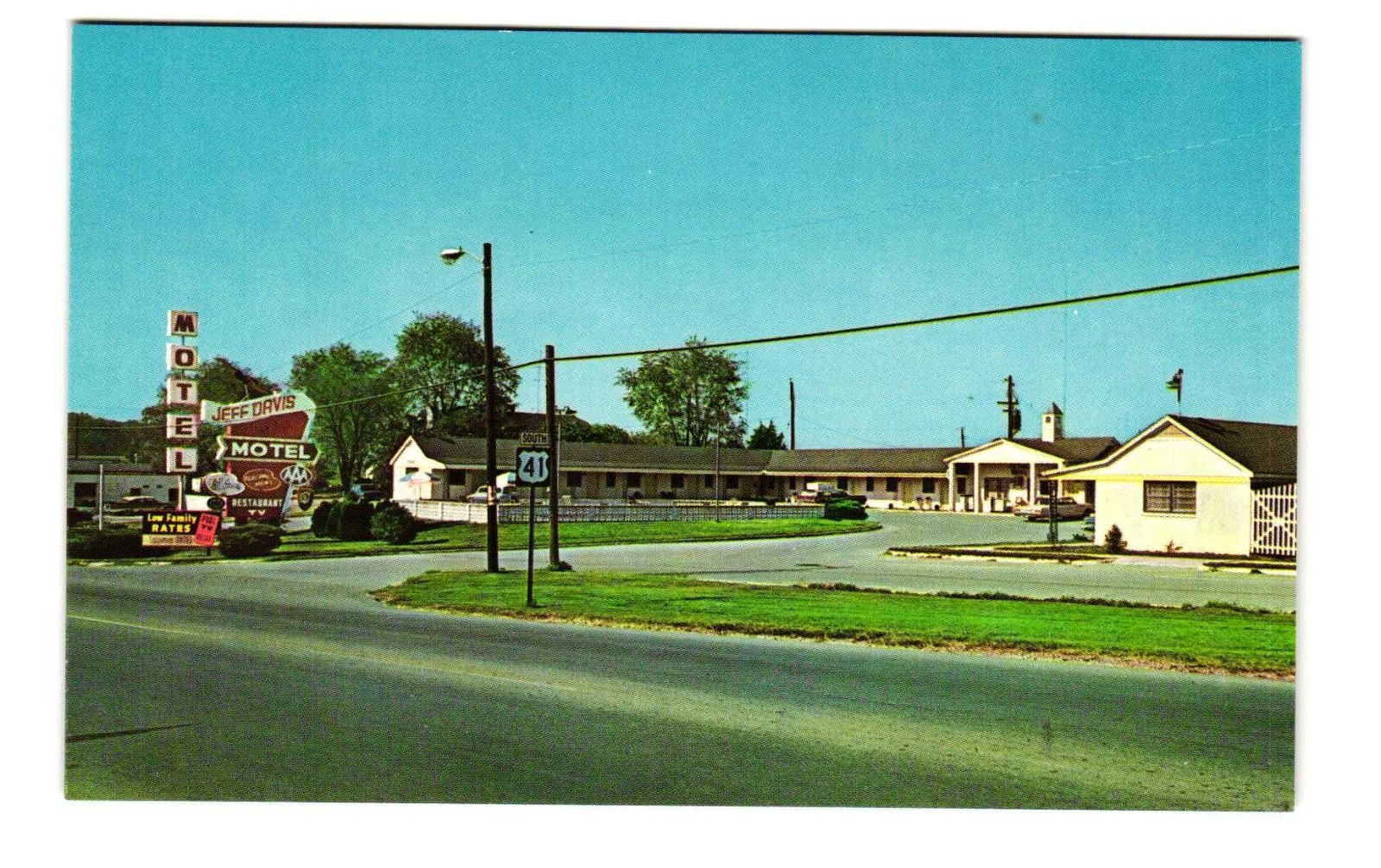 Jeff Davis Motel Hopkinsville KY vintage postcard Unposted