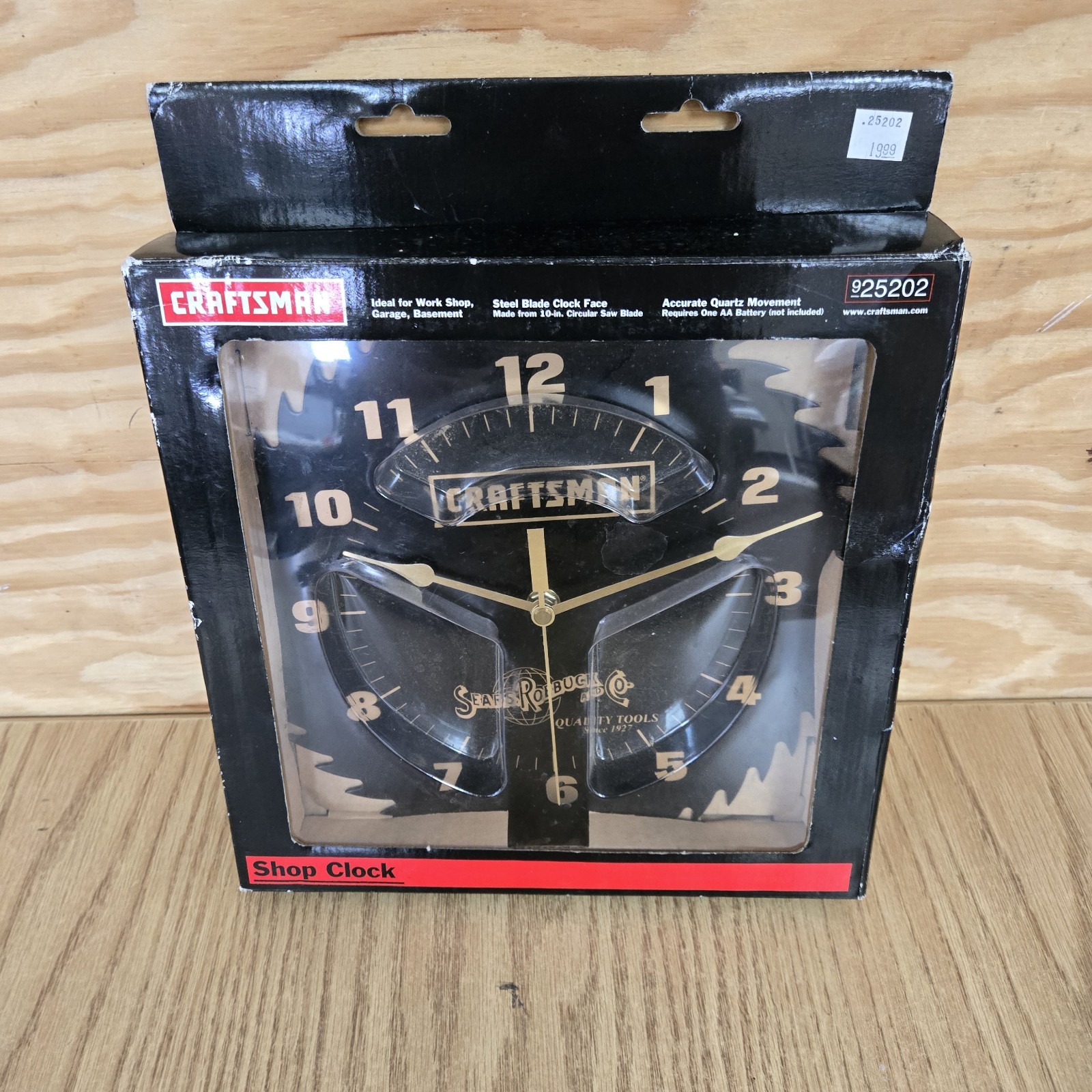 Vintage Craftsman Sears Roebuck & Co Steel Circular Saw Blade Shop Clock NIB
