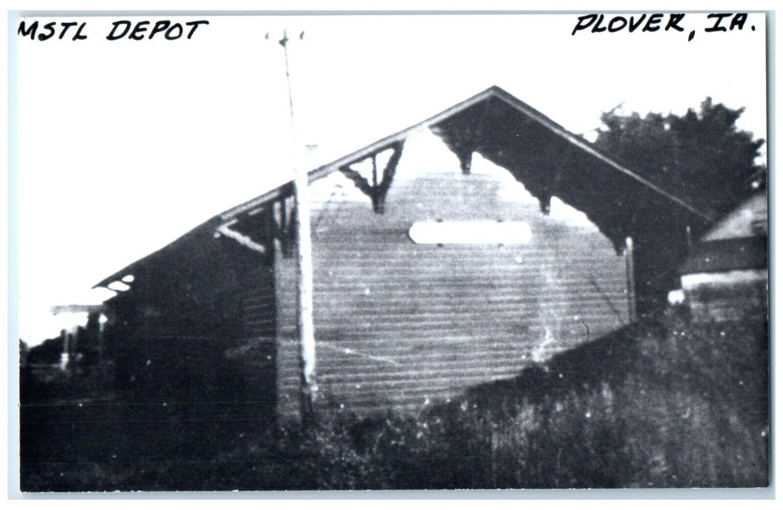 1960's MSTL Depot Plover Iowa Railroad Train Depot Station RPPC Photo Postcard 1960's MSTL Depot Plover Iowa Railroad Train Depot Station RPPC Photo Postcard