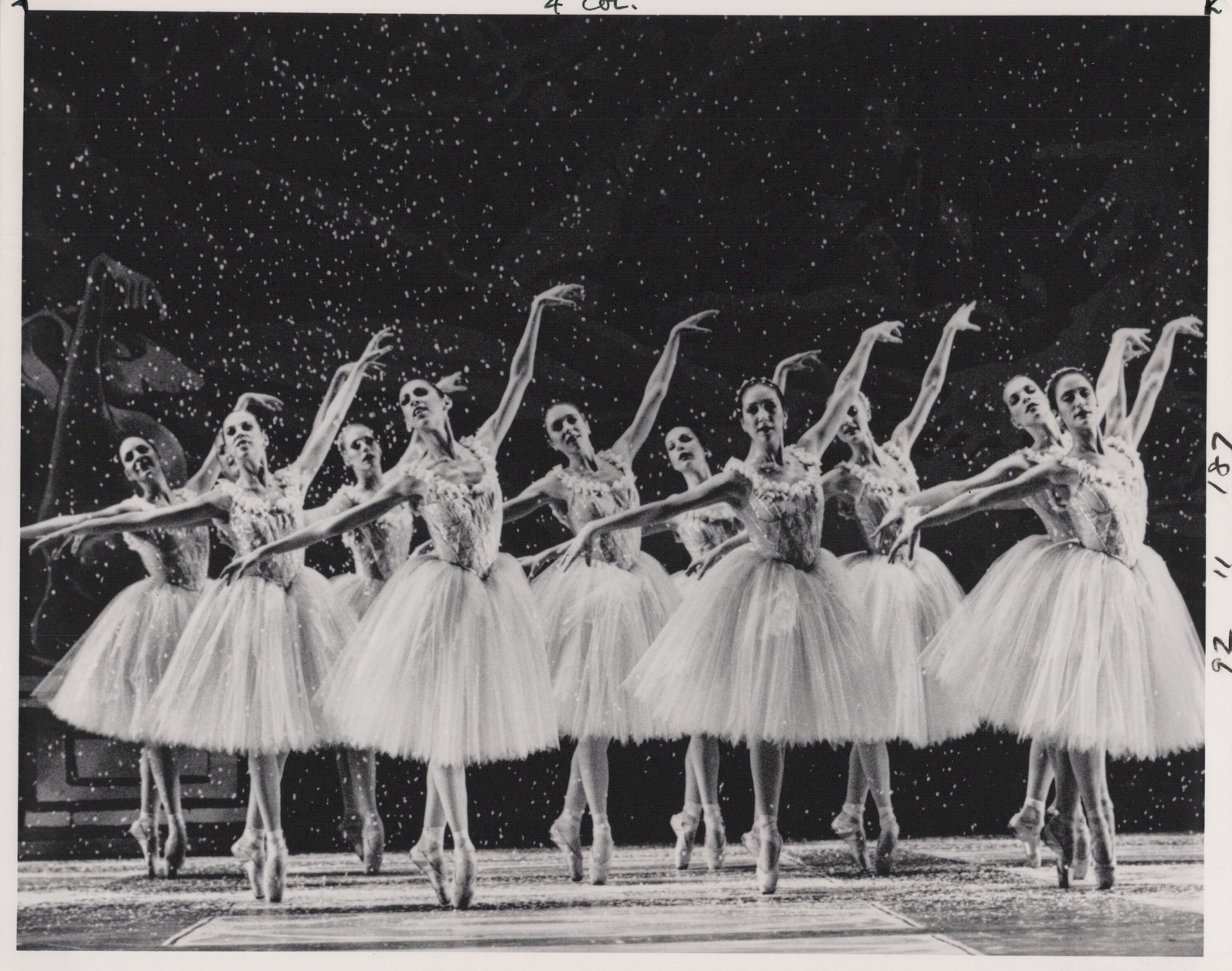 1987 Pacific Northwest Ballet Nutcracker Snow Scene Original Rare Press Photo