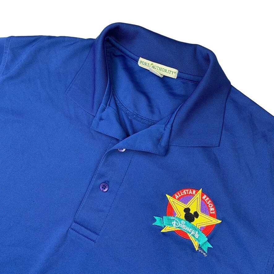 Walt Disney World All-Star Resort Cast Member Men's Polo Shirt Blue • MEDIUM