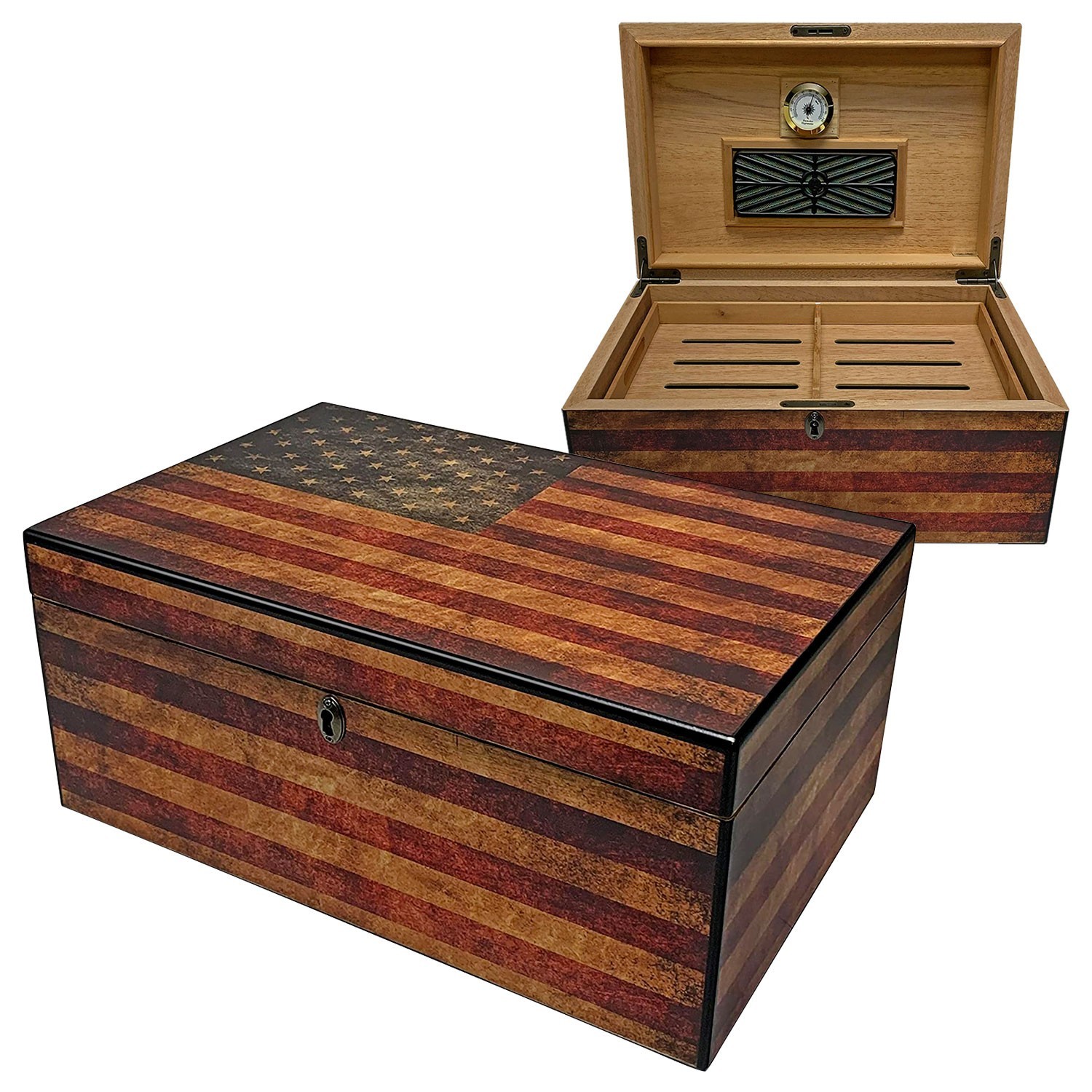 Old Glory Weathered American Flag 100-ct Humidor 