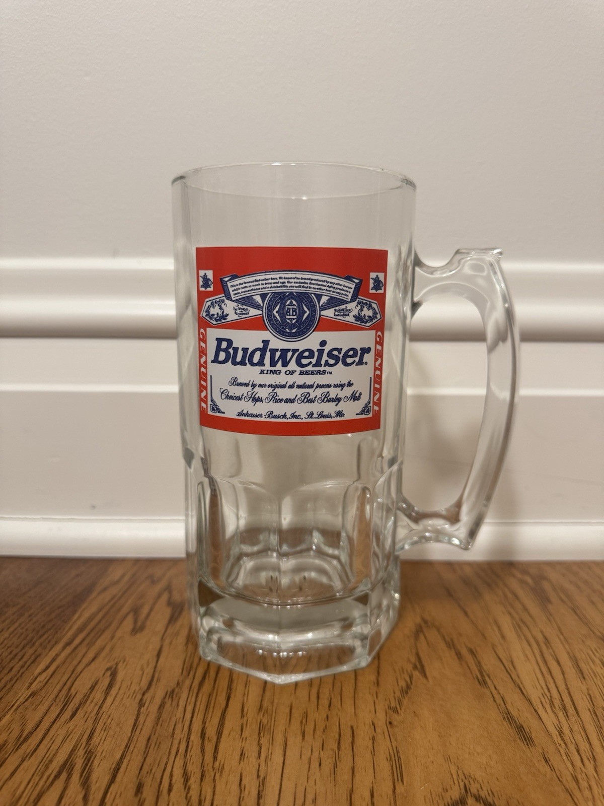 Vintage 1997 Budweiser King Of Beers Glass Beer Mug Stein Anheuser Busch Heavy