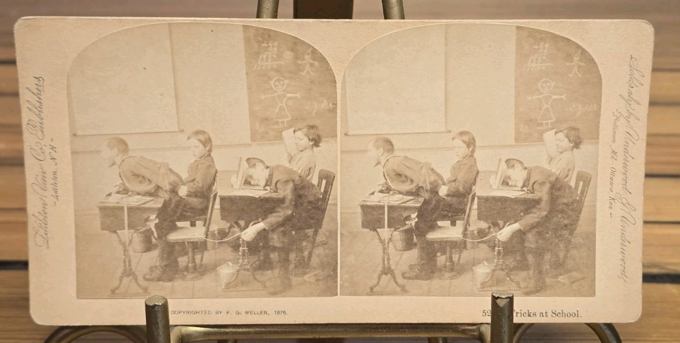 Antique 1876 F.G. Weller Stereoview Card \