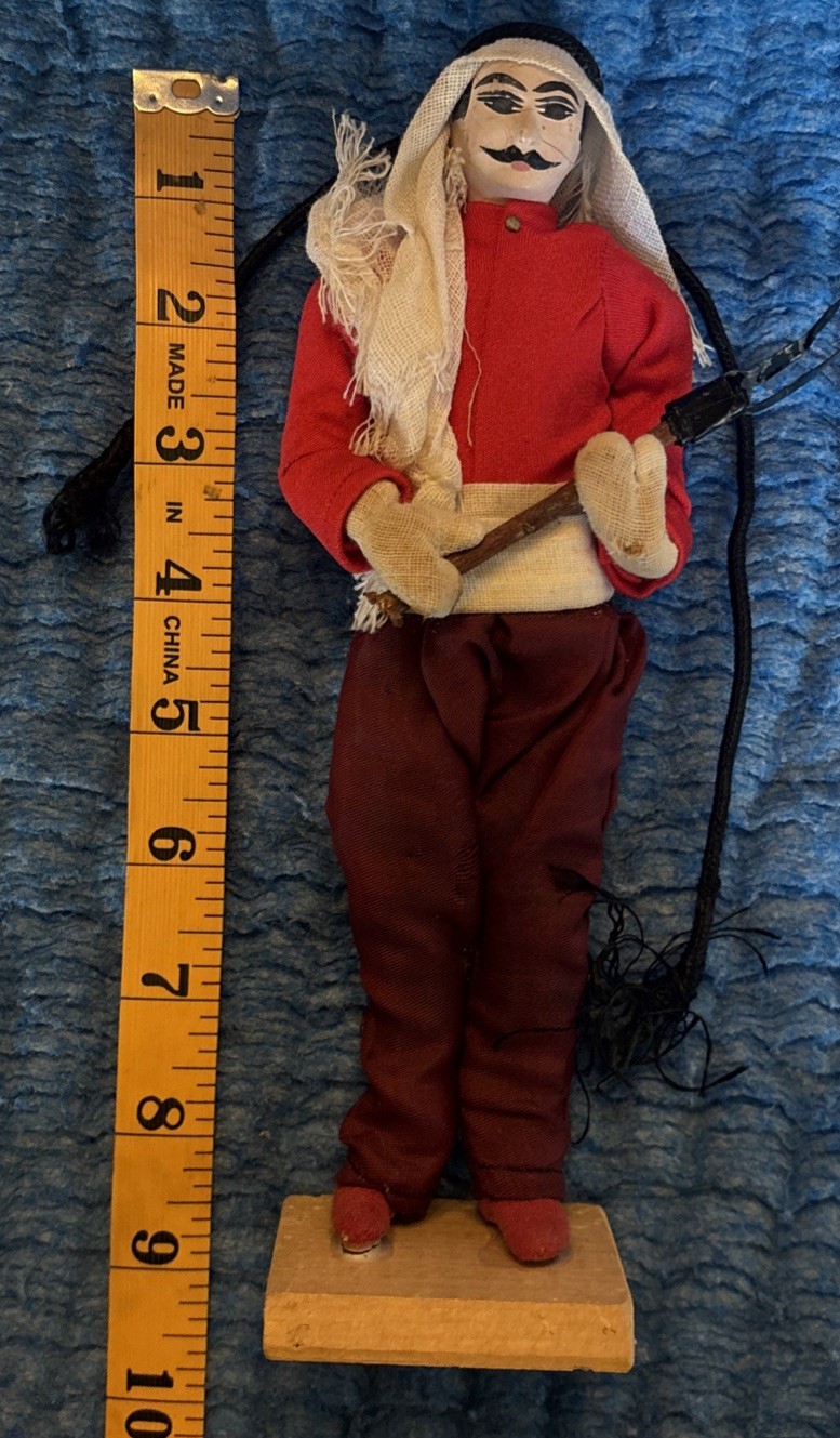 Vintage 1950s Handmade Israeli Kibbutznik Doll Pioneer Farmer Folk Art Figurine
