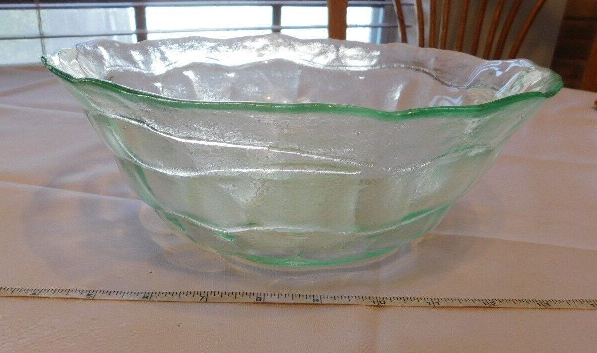 Unbranded Green Glass Serving Bowl Side Dish Bowl Vintage 10\