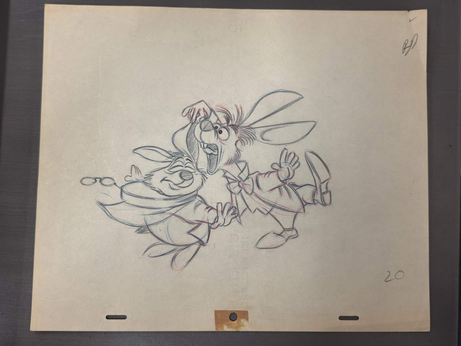 Alice in Wonderland Storyboard March Hare Disney Original Animation Drawing