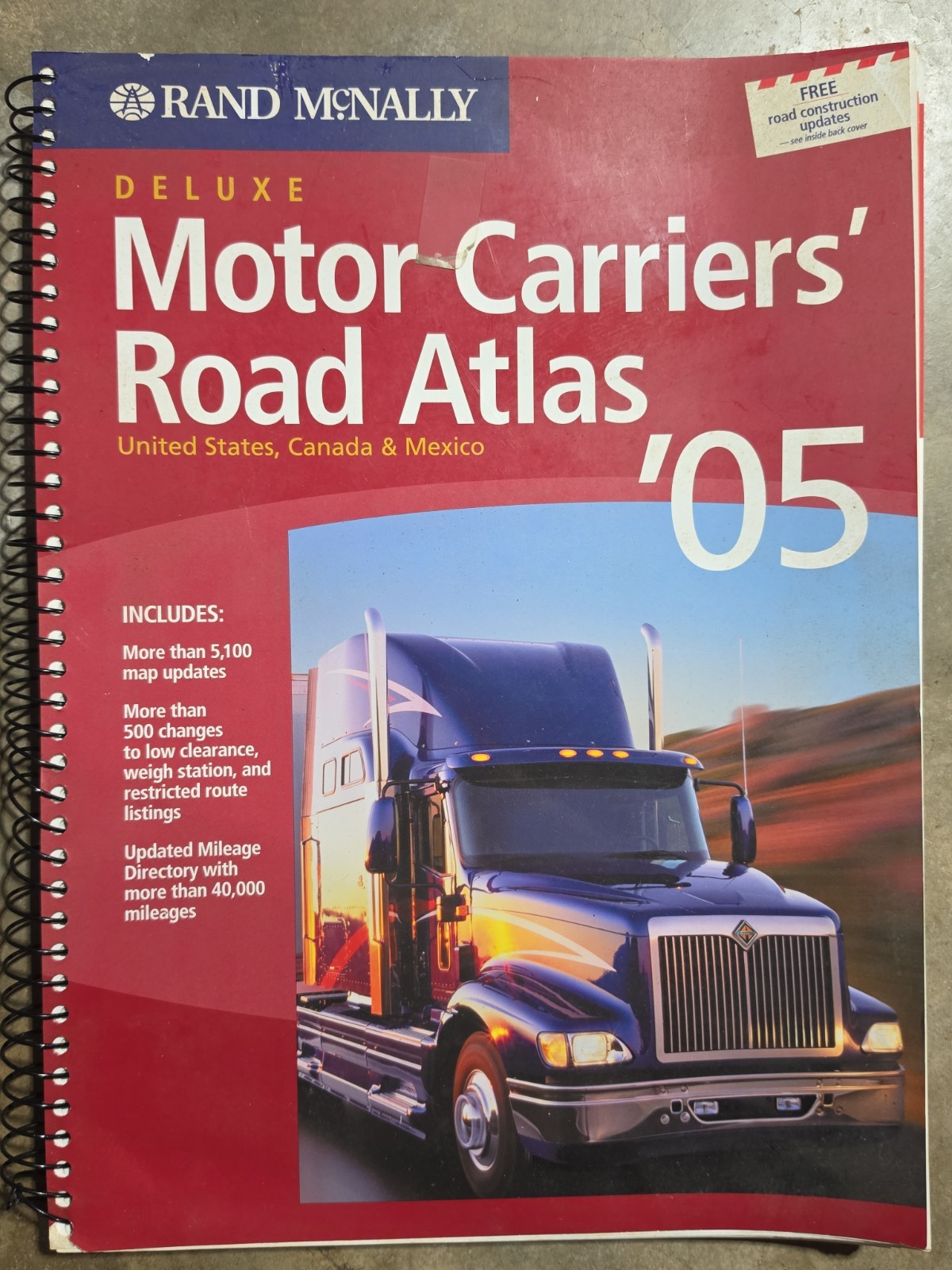 2005 Rand McNally Deluxe Motor Carriers’ Road Atlas Spiral Bound Trucker Atlas
