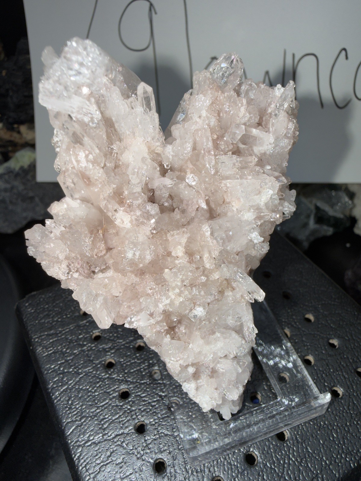 Pink Colombian Lemurian w/ Faden Quartz cluster #5 105g SEE VIDEO