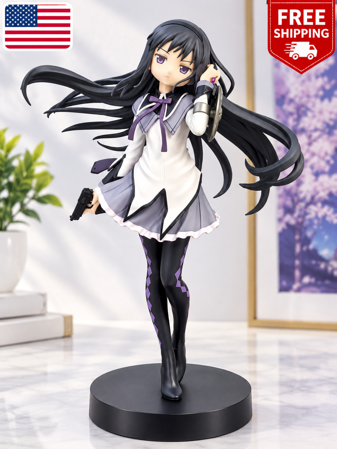 18CM Puella Magi Madoka Magica Aniem Figure Akemi Homura Magic Girl PVC Anime US 18CM Puella Magi Madoka Magica Aniem Figure Akemi Homura Magic Girl PVC Anime US