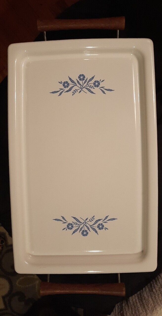 Vintage Corning Ware P-35-B Broil, Bake Tray- Cornflower- Made In USA