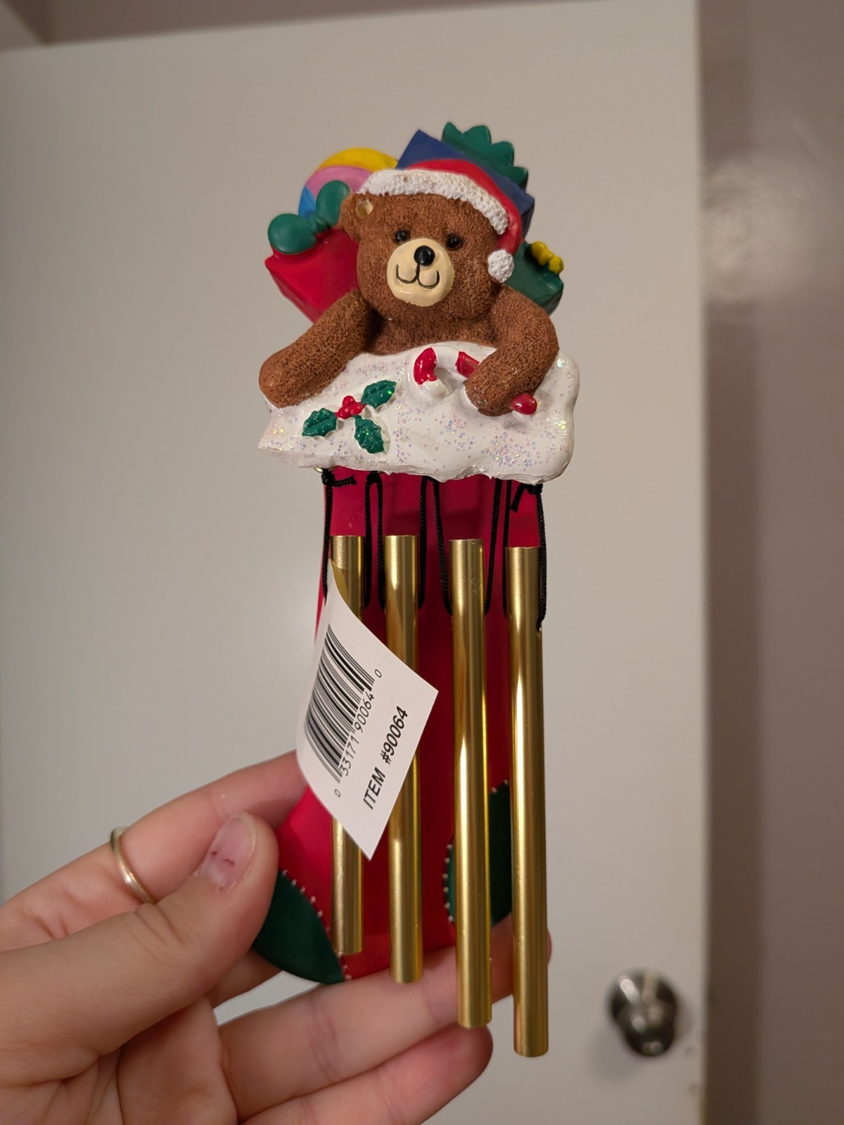 Vintage 1998 Holiday Magna Chimes Set of 3 Teddy Bear Angel Gingerbread NIB