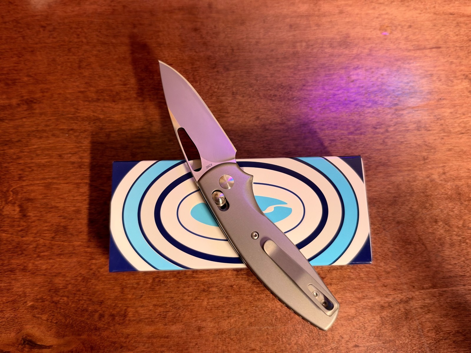 TRM Bulldog Rev. B River-Lok Stonewash 20CV, Titanium 3D Scales