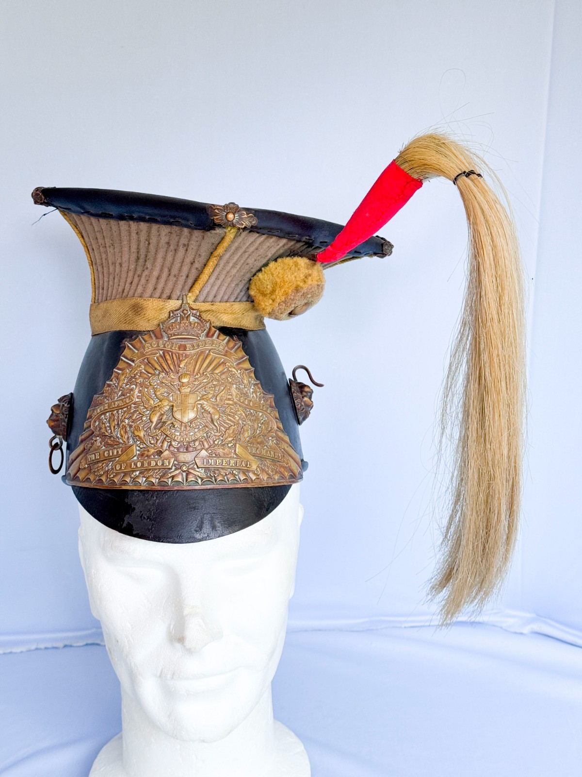 Original 1856 Britain Military London Imperial Yeomanry Shako Hat w Plume