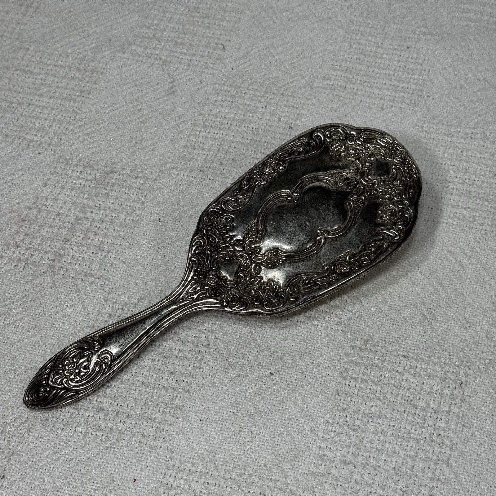 VTG 1970s Silver Plated Antique Vanity Brush Metal