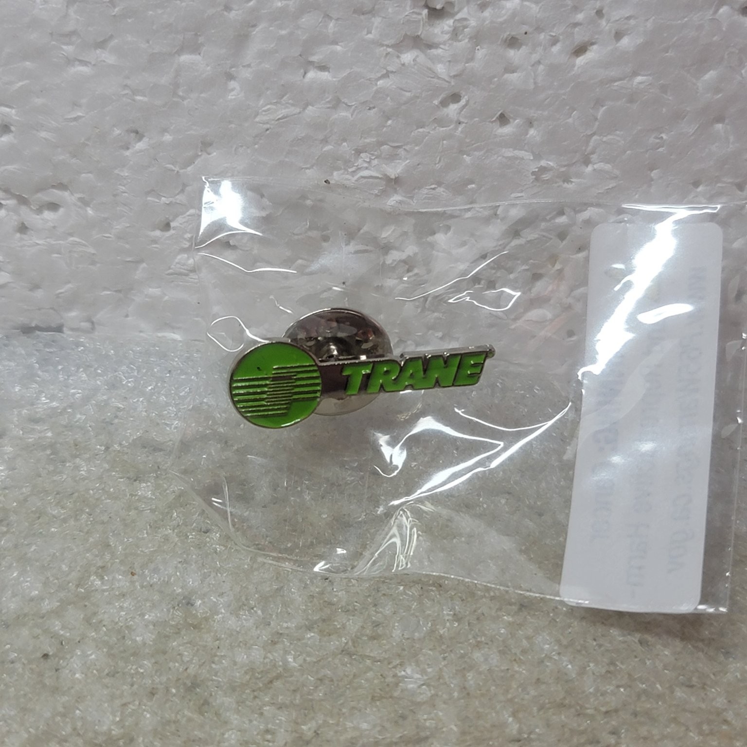 Trane Pinback Button Green Logo Lapel Pin Small Round