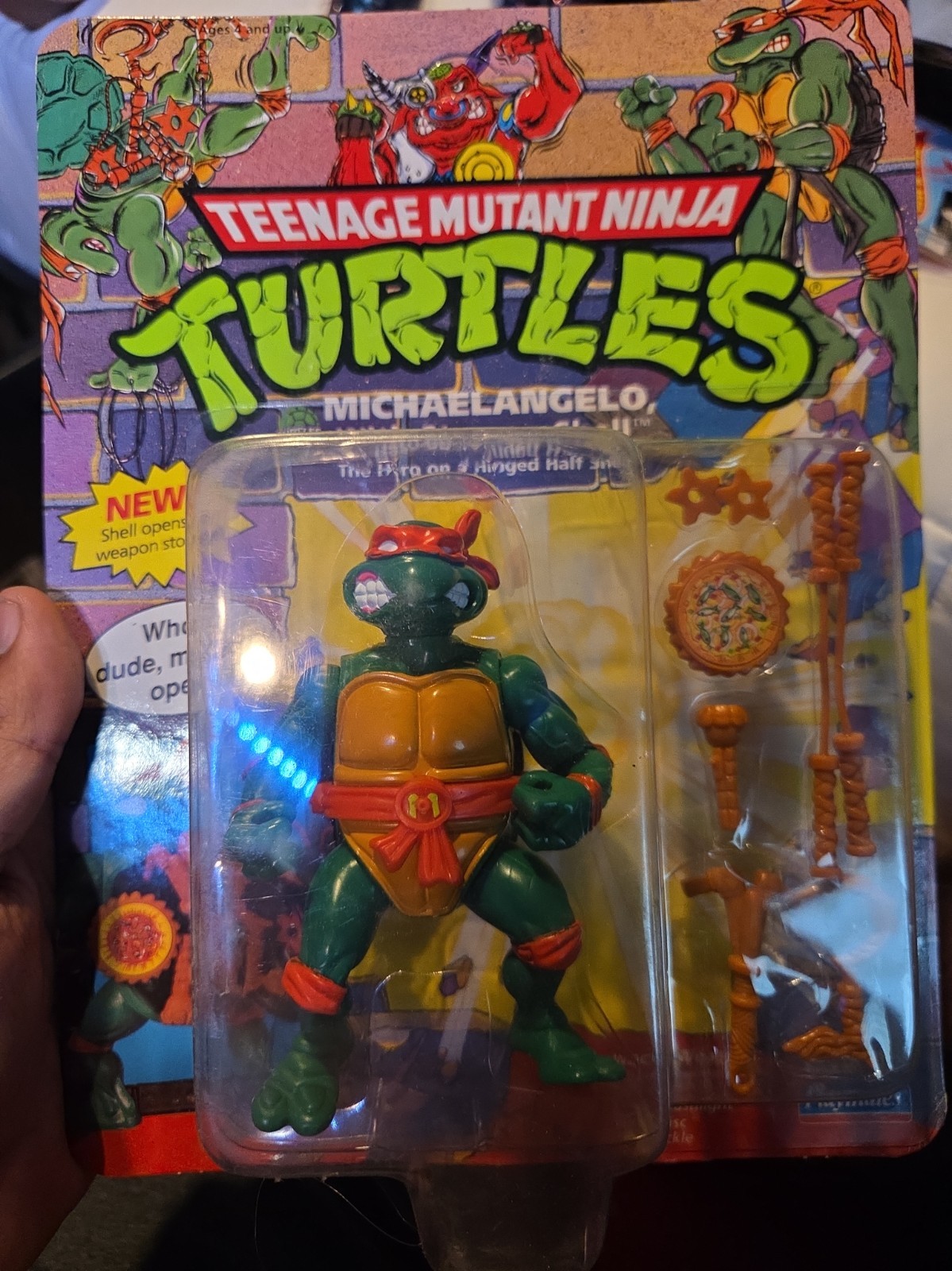 Vintage 1991 Teenage Mutant Ninja Turtle Michaelangelo RARE Back