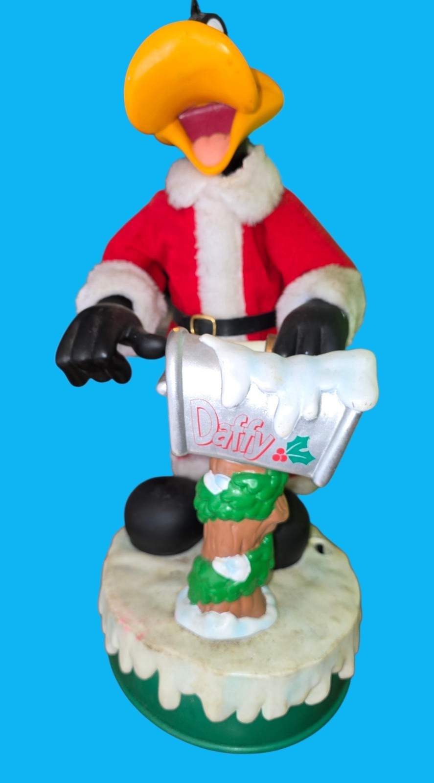 Vintage 1998 Daffy Duck Santa Christmas Animated Figure Warner Bros Holiday...