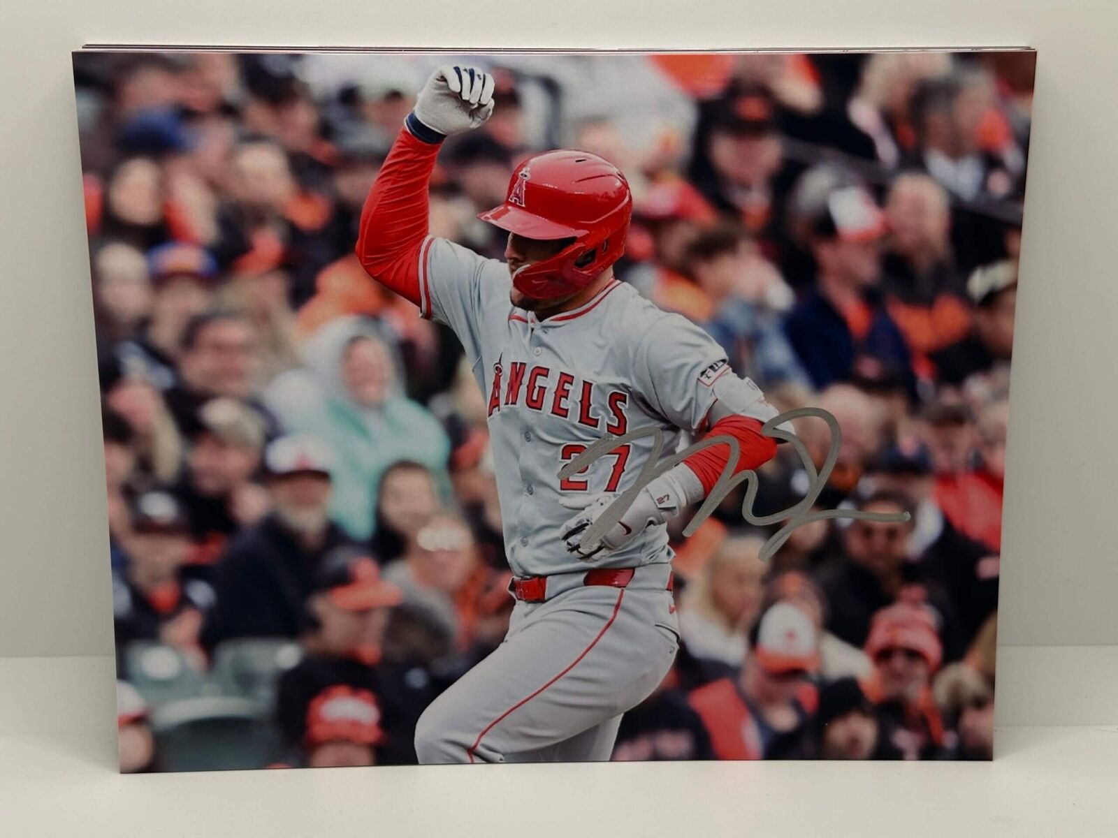 Mike Trout Angels Home Run Signed Autographed Photo Authentic 8X10 COA