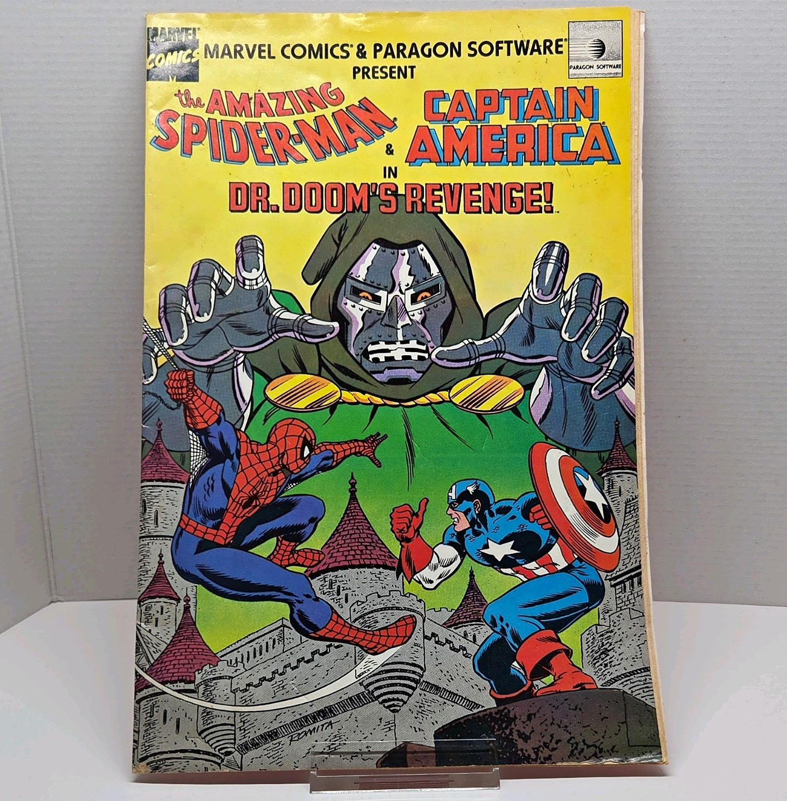 RARE 1989 Spider-Man Captain America Dr Dooms Revenge #0 Comic PC Game Promo 🖥