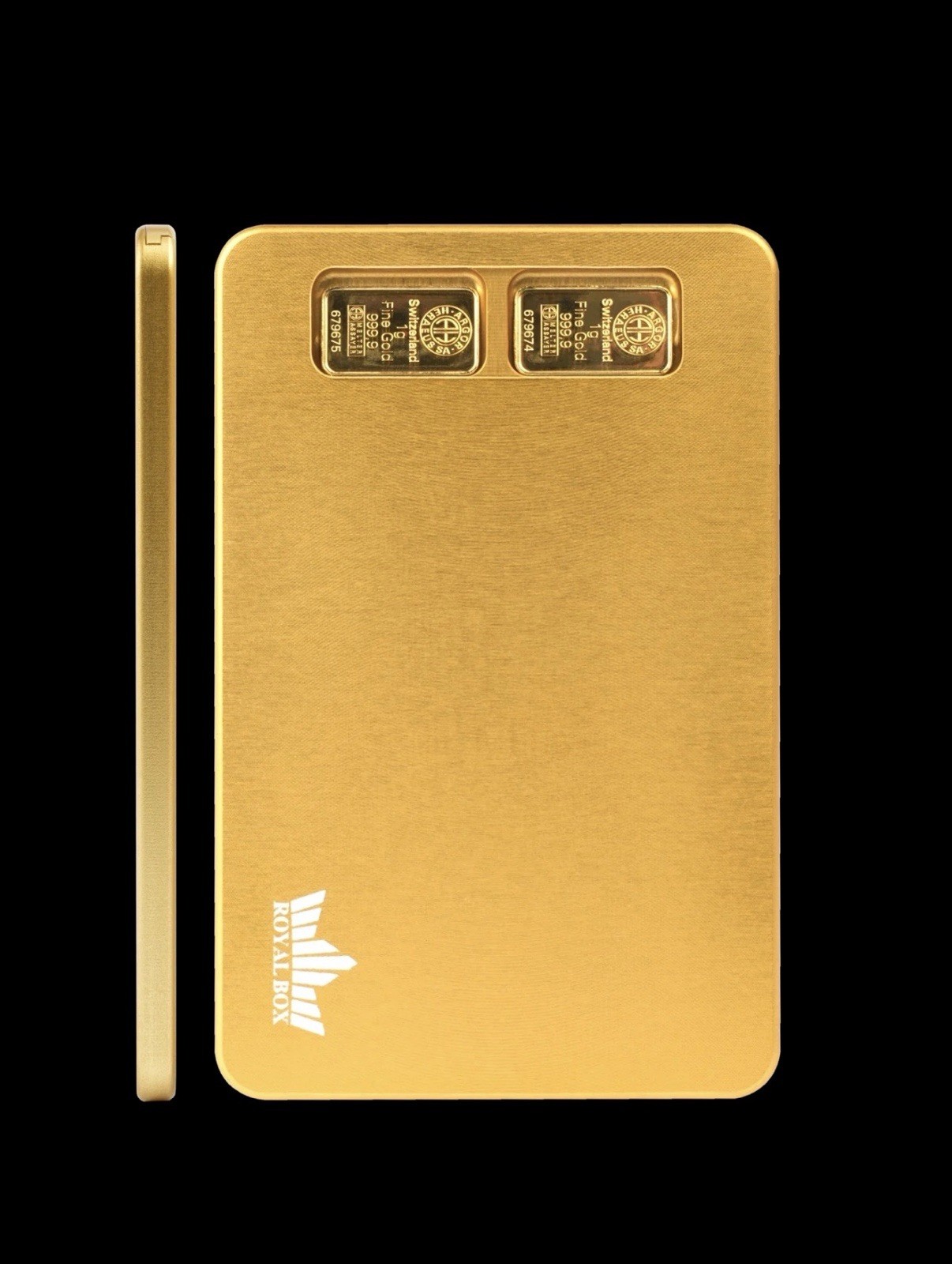 Royal Box BULLION GOLD Turbo S-Line Slim Thin Multi Slot Snuff Box Wallet 4mm
