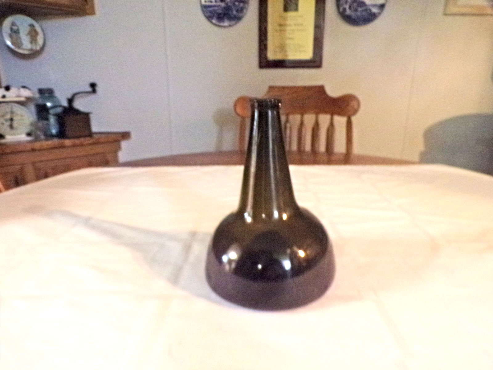 18Th. Century Onion Bottle Dark Olive Green