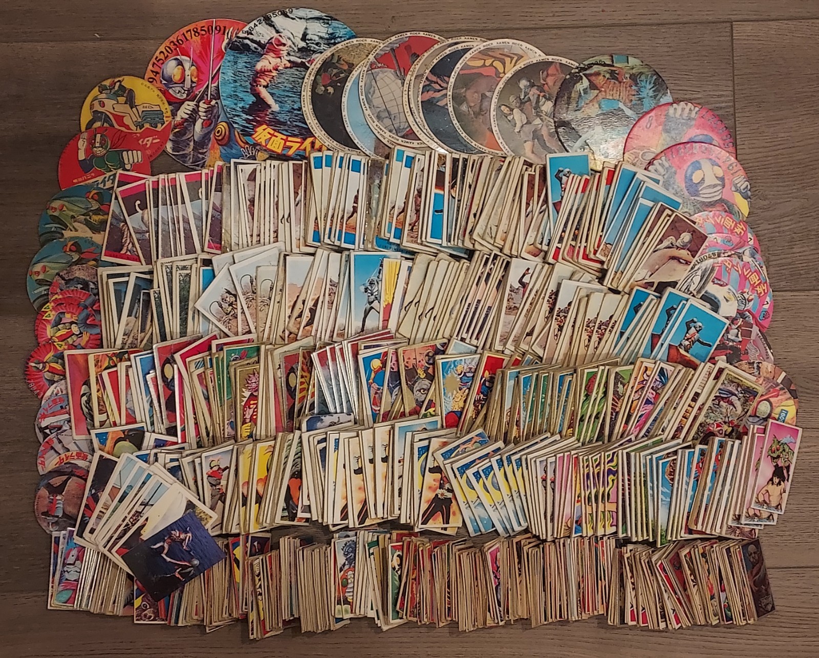 Huge Kamen Rider Menko Collection (940+) Vintage 1970s Japanese Cards
