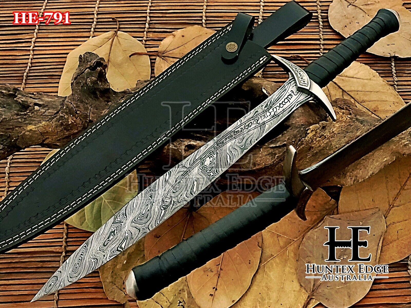 HUNTEX Handmade Damascus Blade Hobbit Sting Sword Replica from Lord of the Rings