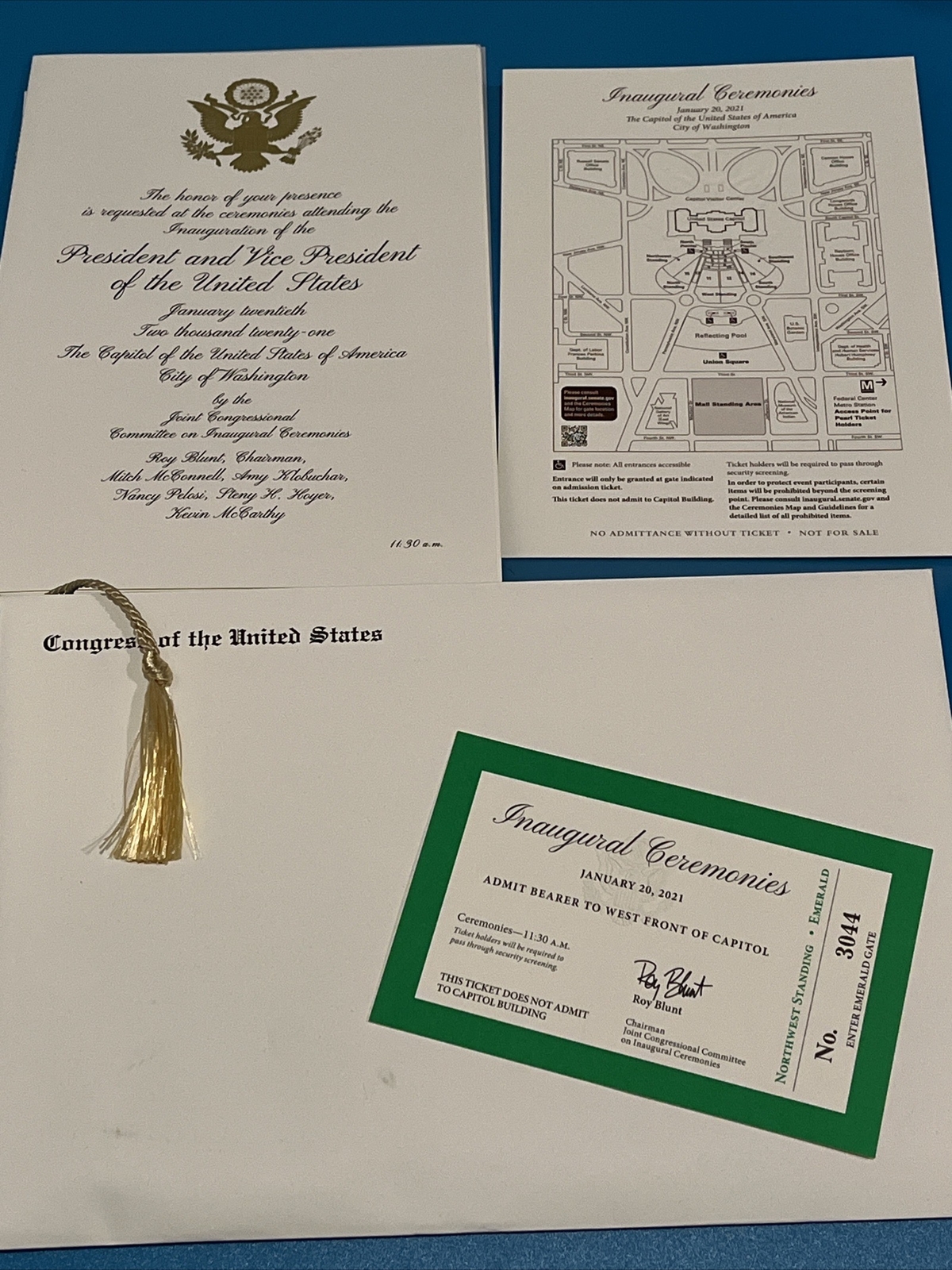 PRESIDENT JOE BIDEN 2021 INAUGURATION FULL INVITATION PACKET W/TICKET 2020