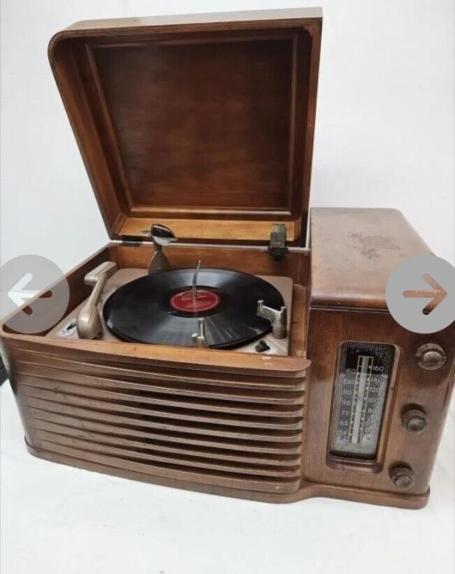 Antique Philco Radio Record Player Wood Case, Model 46-1203
