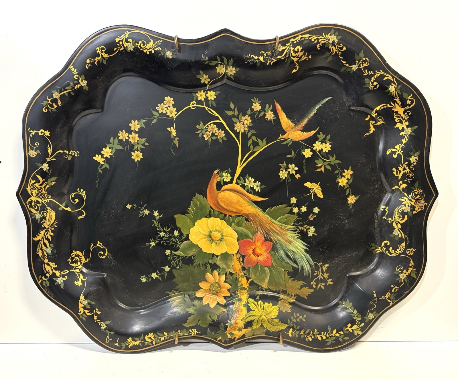 Vintage Large Tole Hand Painted Tray Vintage Large Tole Hand Painted Tray