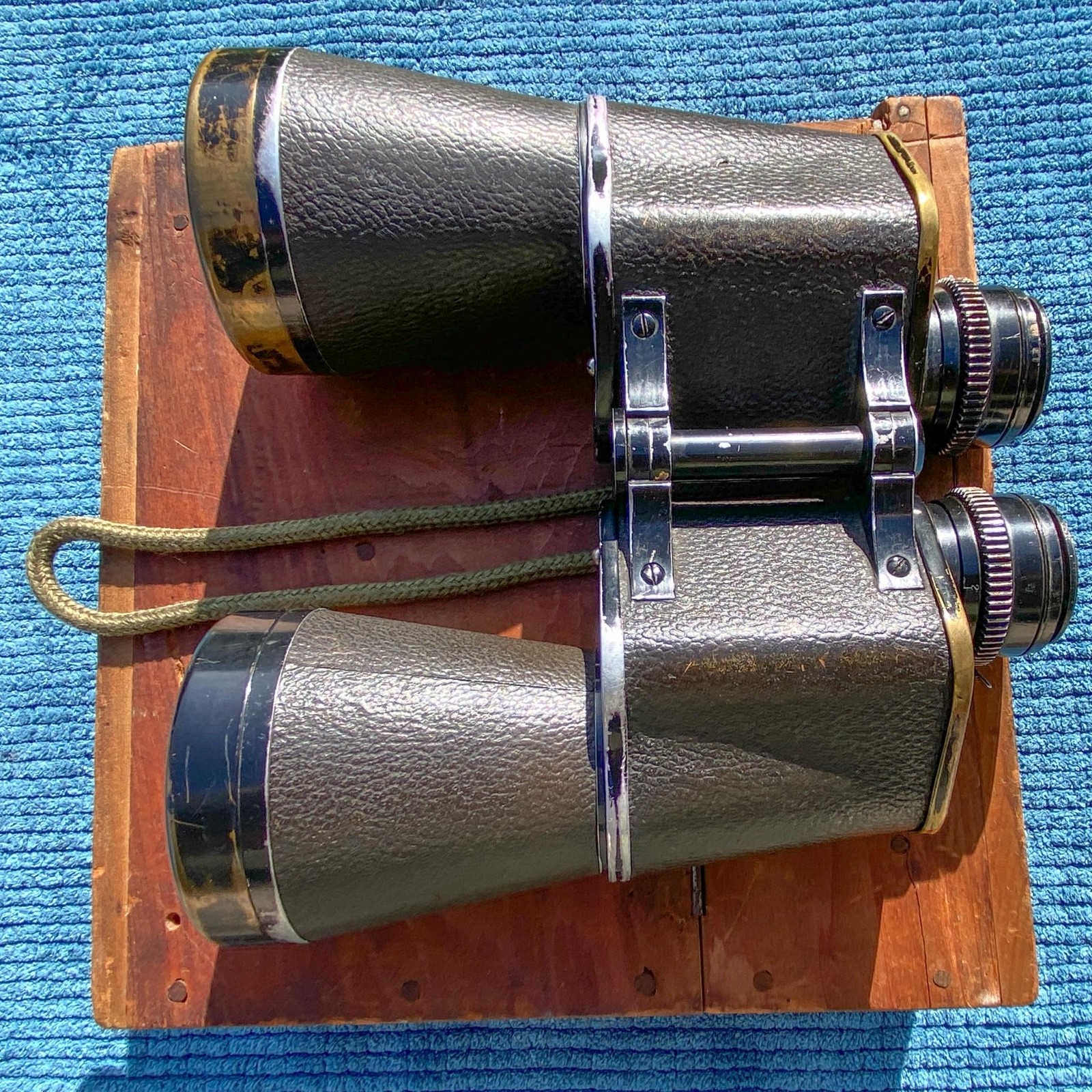 WWII JAPANESE 10X70 AIRCRAFT BINOCULARS NIKKO W/ MATCHING SERIAL# WOOD CASE WW2