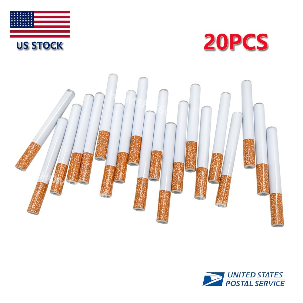 20-Pack Metal One Hitter Dugout Pipe Cigarette Bat Large 78mm / 3