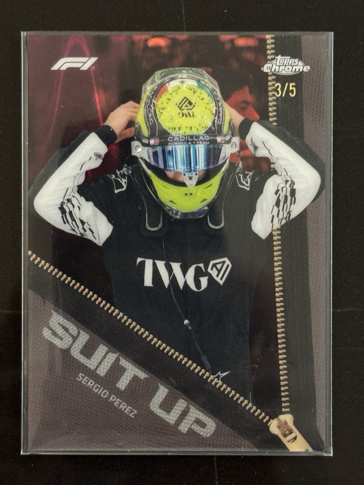Topps 2026 Chrome Formula 1 Suit Up SU-21 Sergio Perez 3/5 Numbered