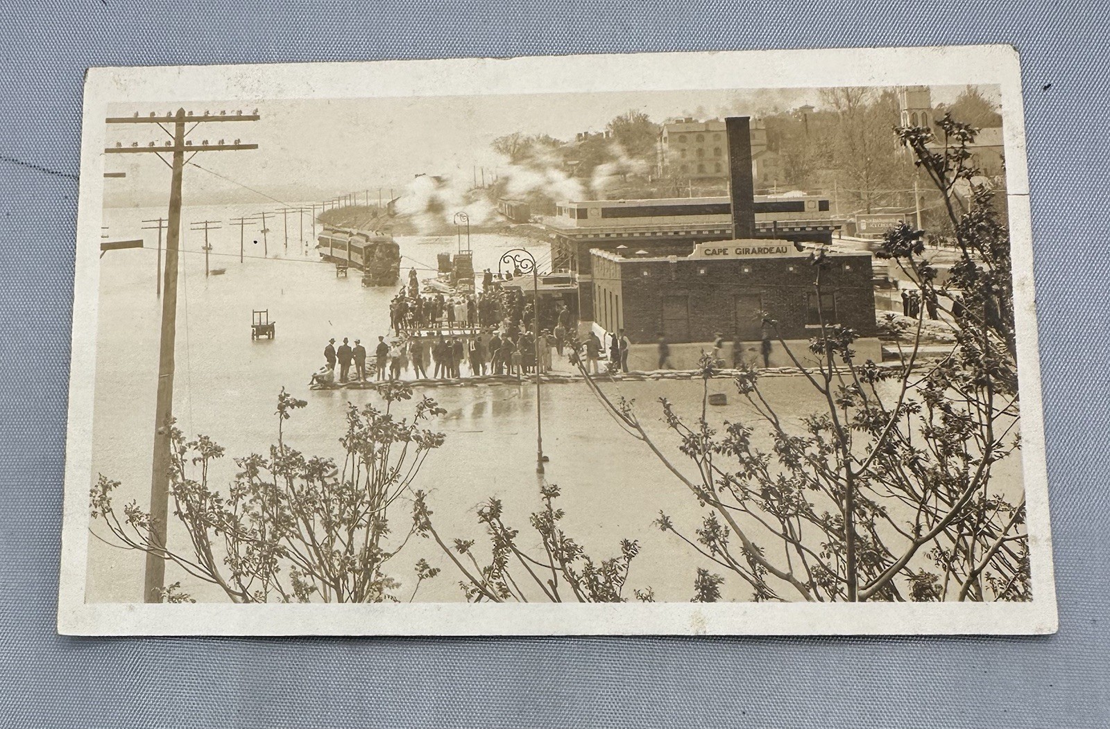 Cape Girardeau MO-Missouri, River Front Flood RPPC Real Photo Postcard (1K)