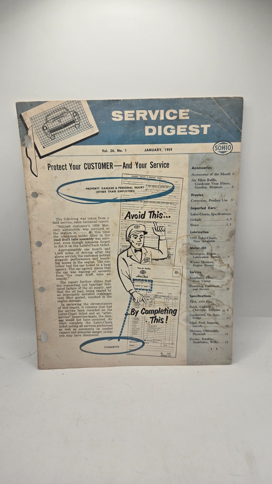 Vtg. 1959 Automobile Service Digist Booklet