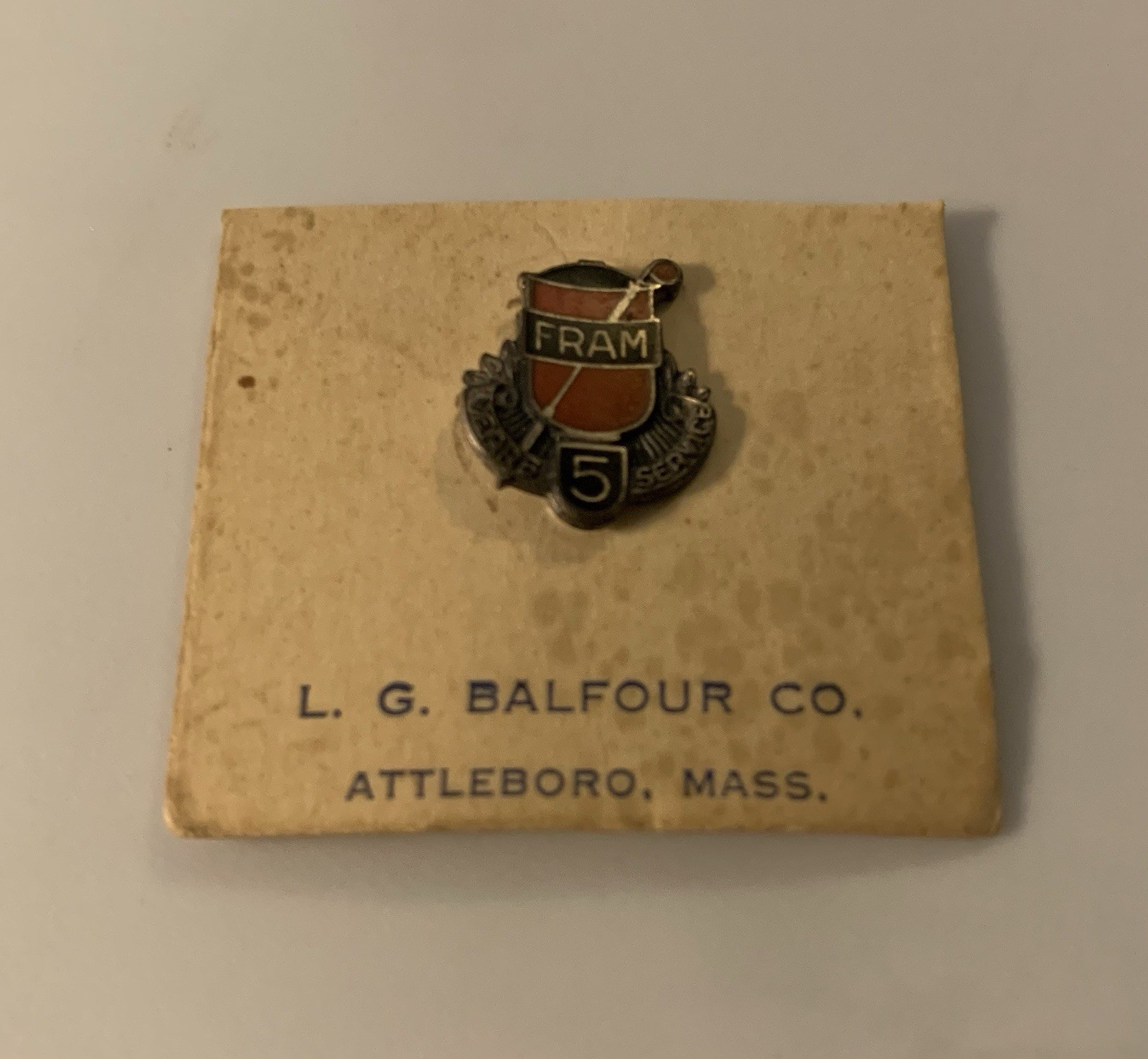 FRAM Vintage 5 Year Employee Service Award Lapel Pin FRAM Vintage 5 Year Employee Service Award Lapel Pin