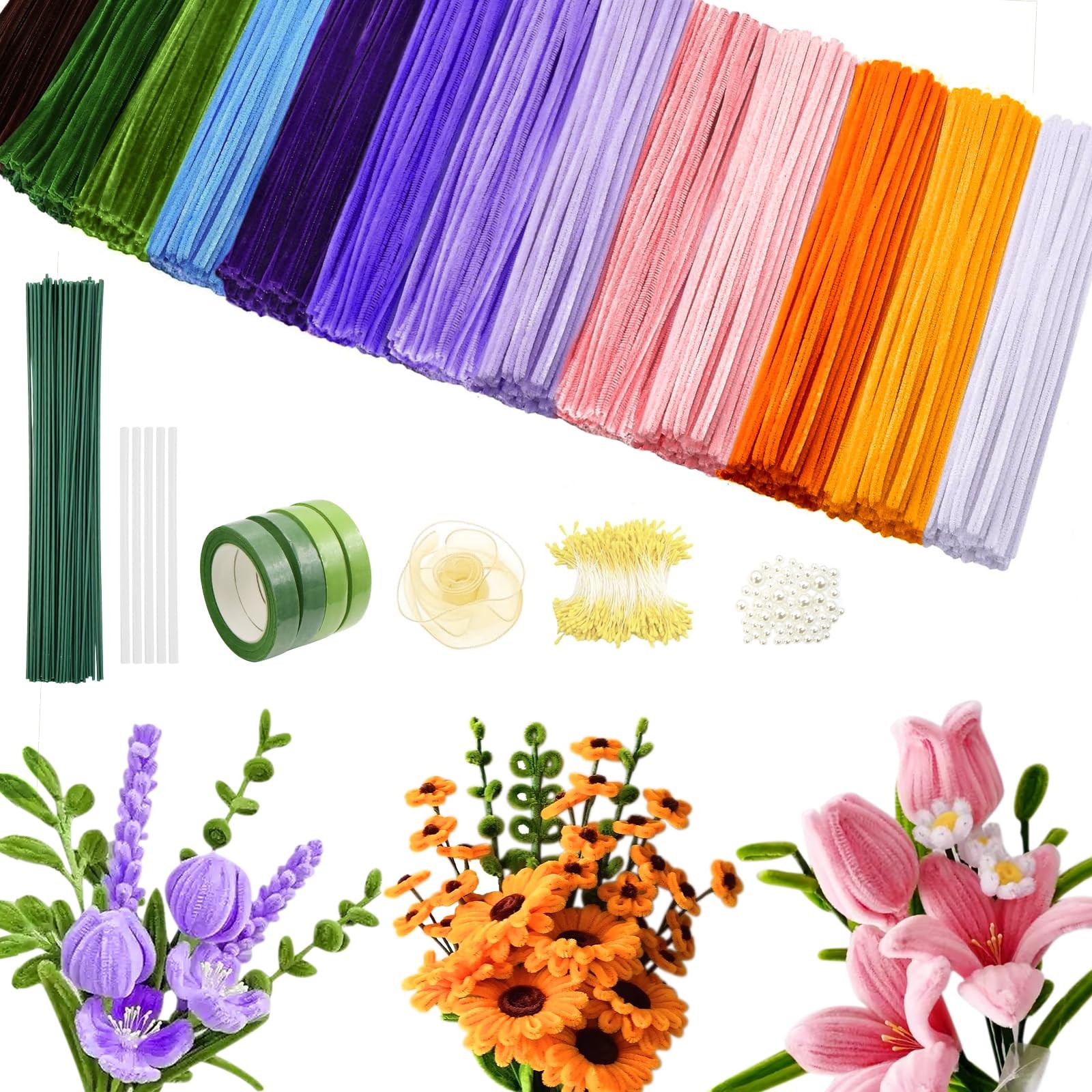 800 PCS Pipe Cleaners Craft, 12 x 12 x 1 inches, Multicolor 800 800 PCS Pipe Cleaners Craft, 12 x 12 x 1 inches, Multicolor 800