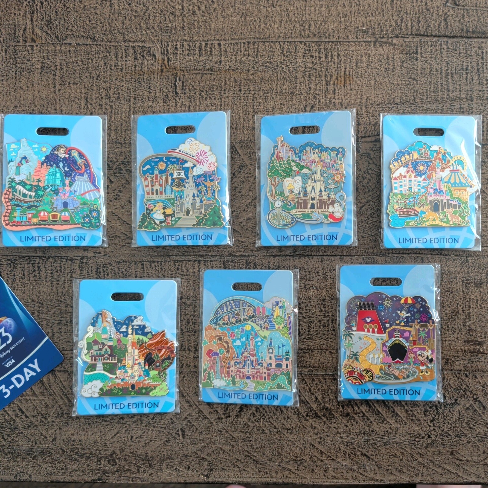 2026 D23 WDI MOG Around the World with Disney Parks to Ports LE 400 Pin Full Set