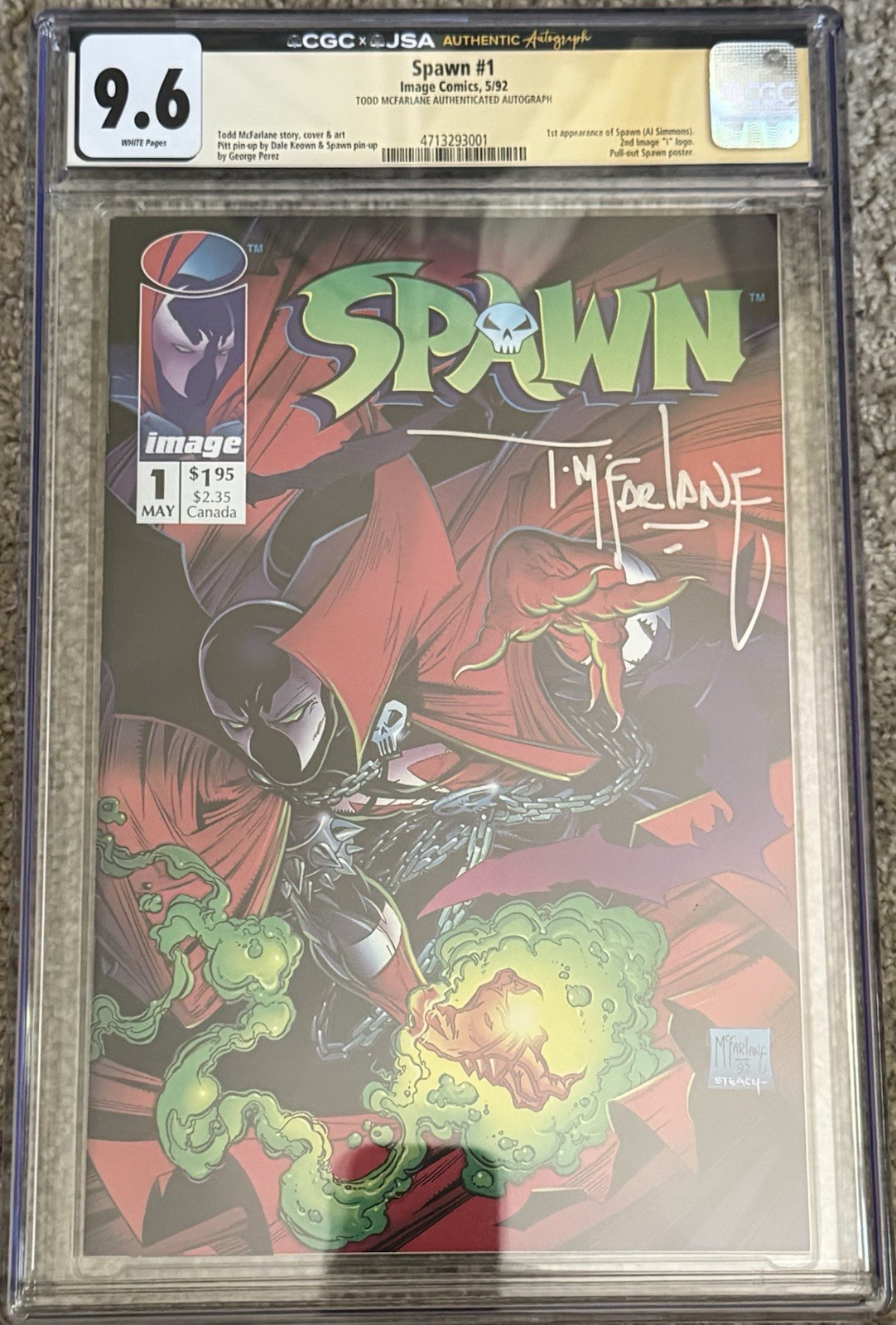 Spawn #1 CGC 9.6. Todd McFarlane Signature In Silver Looks So Cool. Spawn #1 CGC 9.6. Todd McFarlane Signature In Silver Looks So Cool.