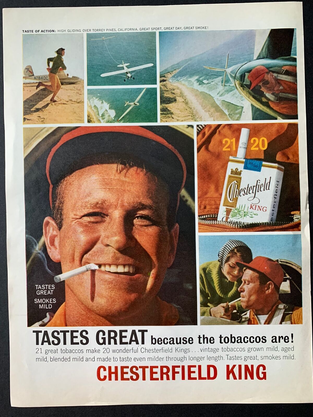 Vintage 1963 Chesterfield King Cigarettes Ad