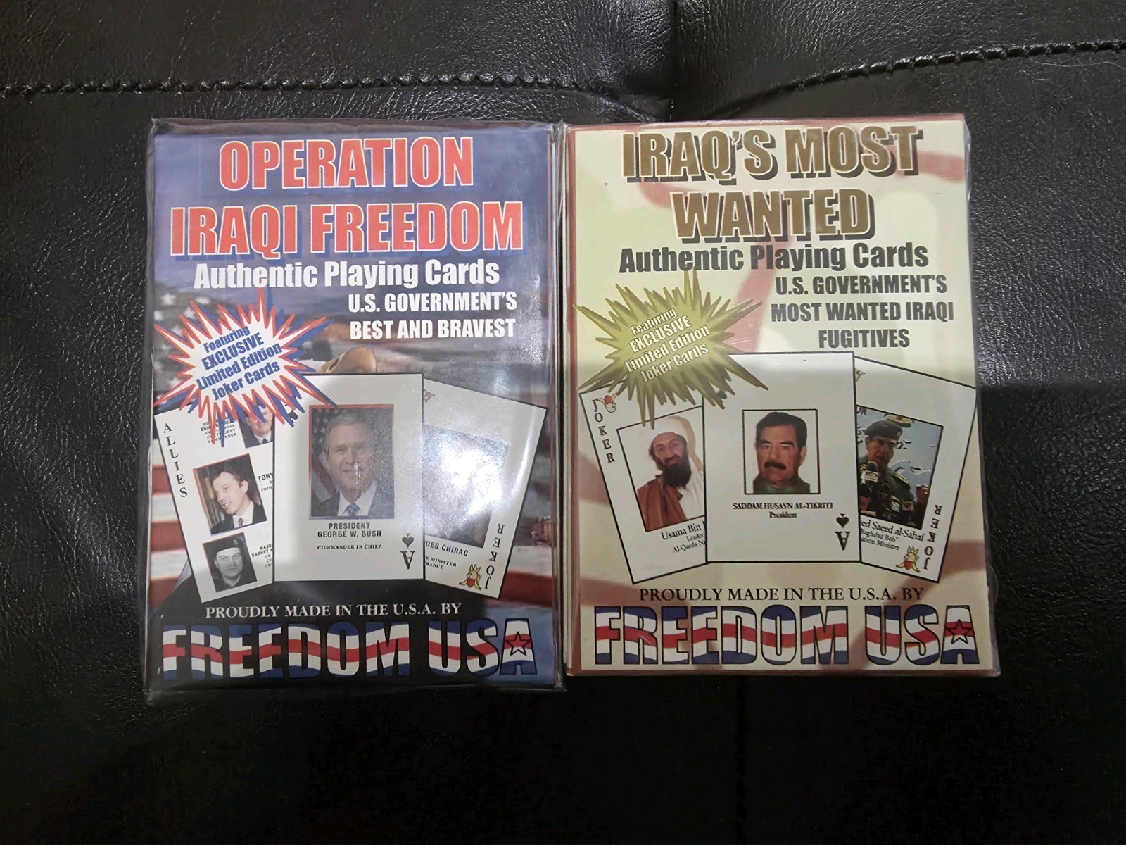 NEW IRAQ's MOST WANTED and OPERATION IRAQI FREEDOM sealed Playing cards Saddam
