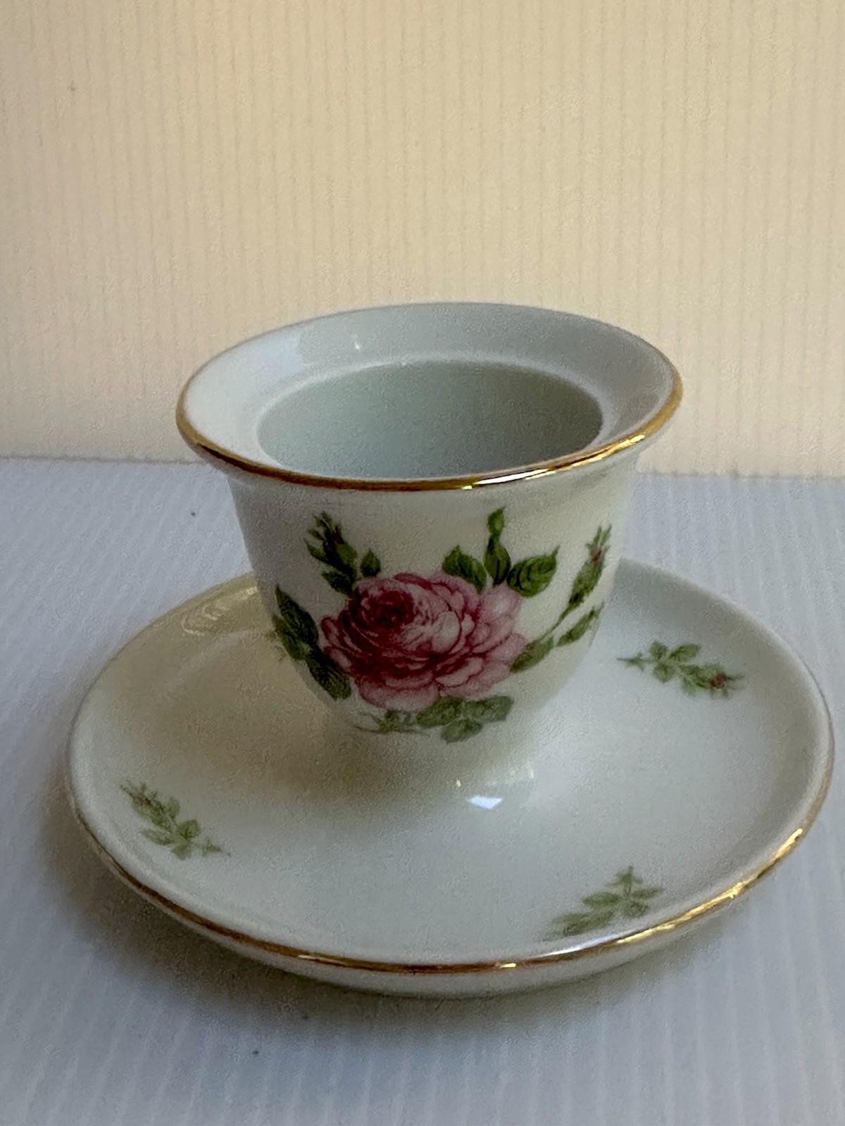 VTG 1968 ROYAL TETTAU BAVARIA GERMANY EGG HOLDER “MEISSEN ROSE” DECOR 