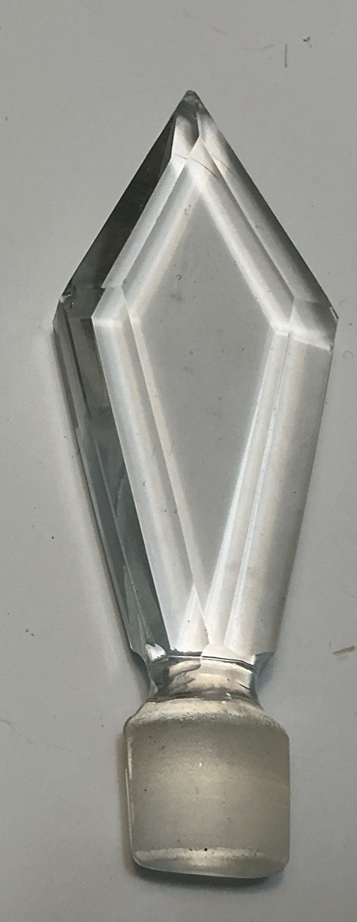 Art Deco Faceted Glass Or Crystal Bottle Stopper 5.5”h X 3” Round (stopper)