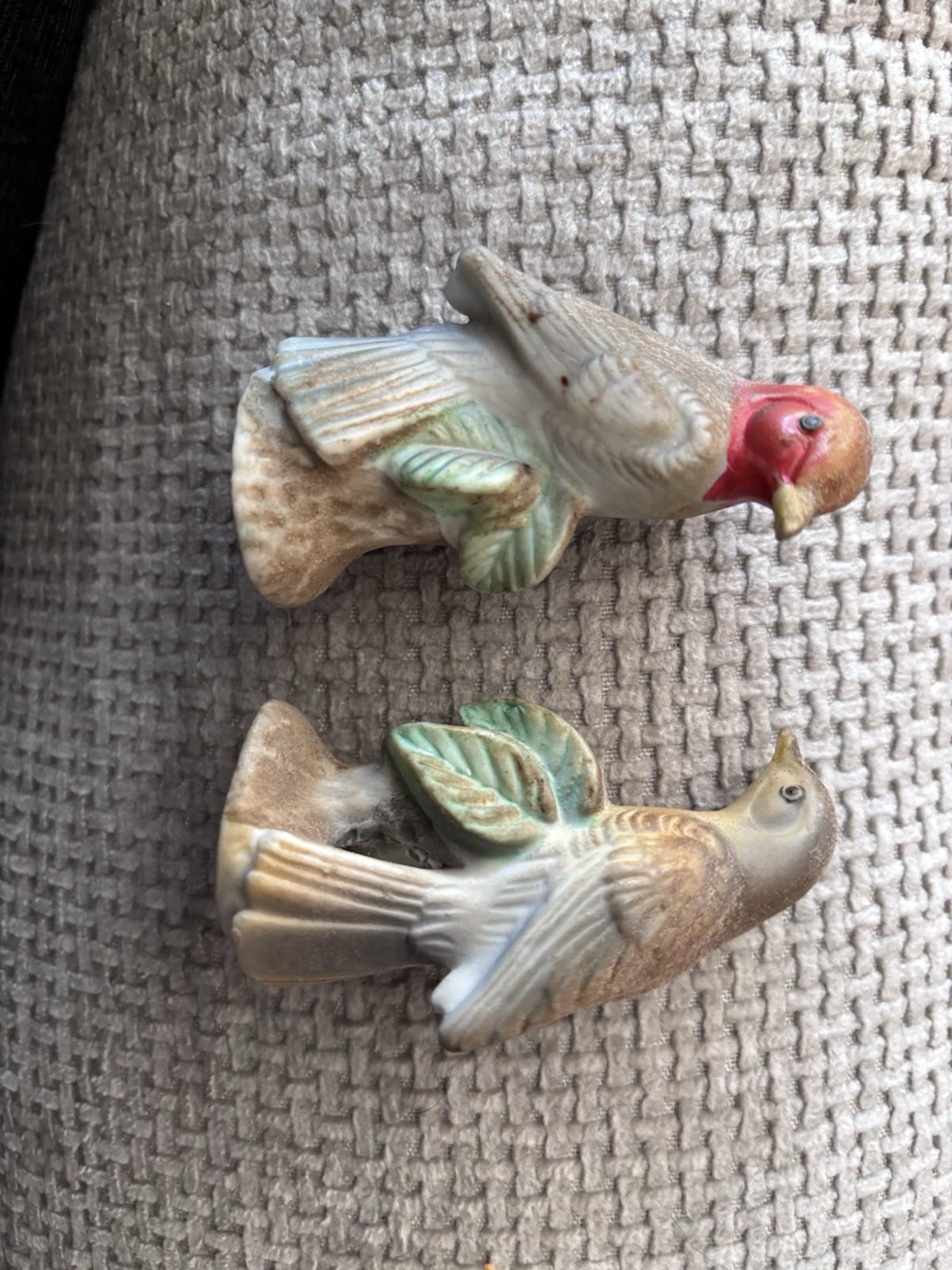 Vintage Japan Porcelain Bird Figurines Set of 2 – 3” Hand Painted Birds