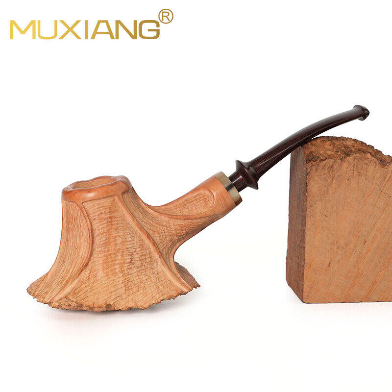 MUXIANG Rustic Briar High-end Freehand Volcano Pipe Handmade Wooden Tobacco Pipe