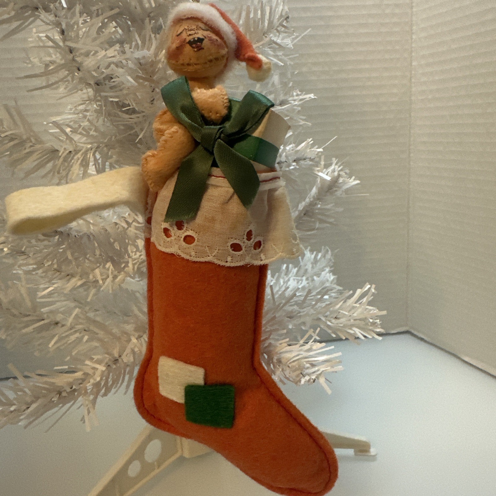 Vintage 1981 Annalee Doll in Christmas Stocking Ornament Holiday 9\