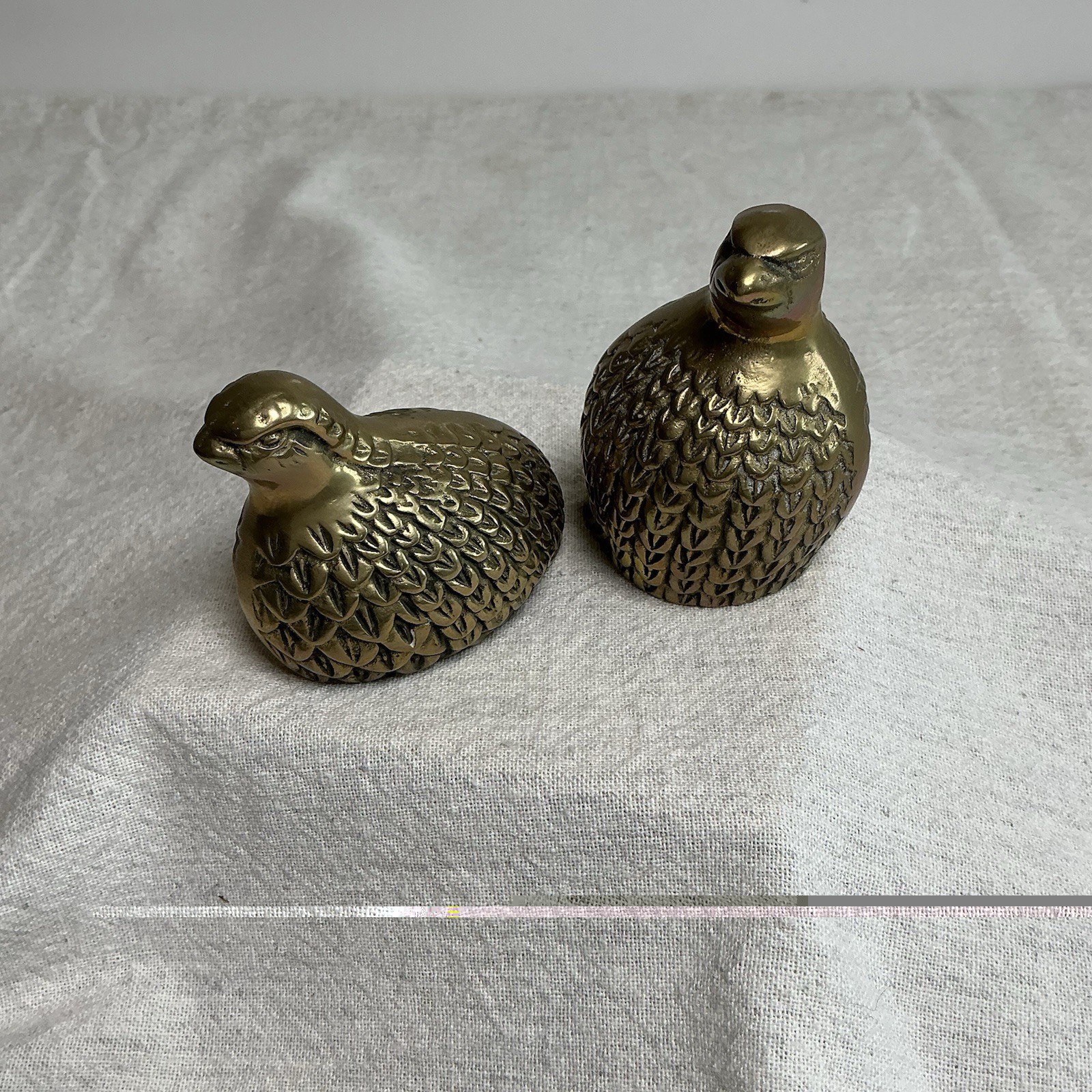 2pc Vintage Brass Quail Bird Figurines Mid Century Modern Decor 2pc Vintage Brass Quail Bird Figurines Mid Century Modern Decor