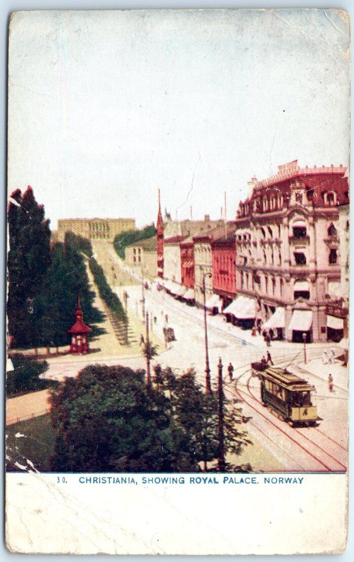 Postcard - Christiana Showing Royal Palace, Norway