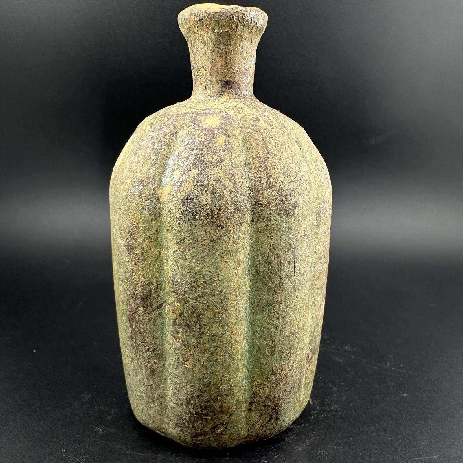 Big Ancient Roman Glass Bottle Iridescent Patina Circa Ca. 1st Century Ad Rar